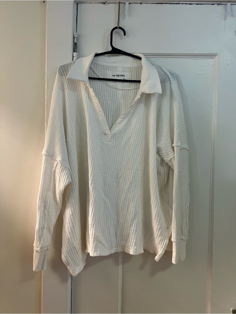 We The Free Waffle Knit Pullover Sweater - White